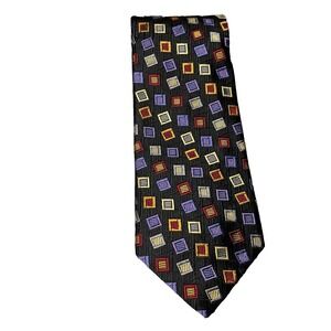 ROBERT TALBOTT Silk Tie Best of Class Multi Color Geometric Textured Made In USA